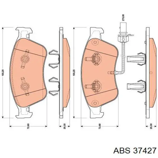 Купить 37427 ABS Колодки тормозные