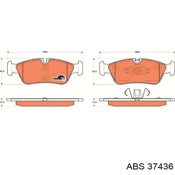 Передние тормозные колодки 37436 ABS