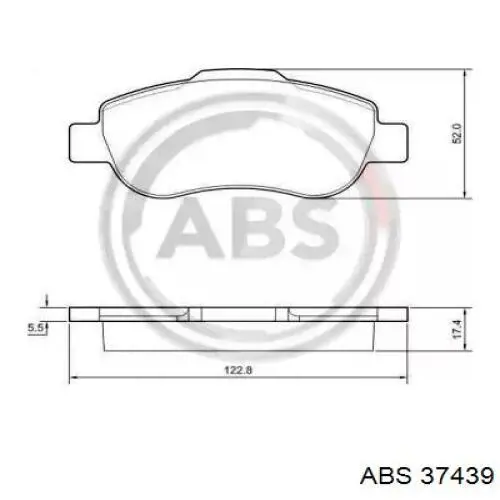 Передние тормозные колодки 37439 ABS