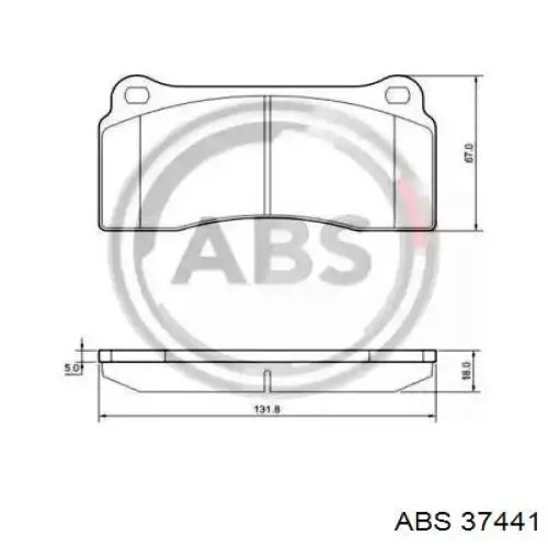 Передние тормозные колодки 37441 ABS