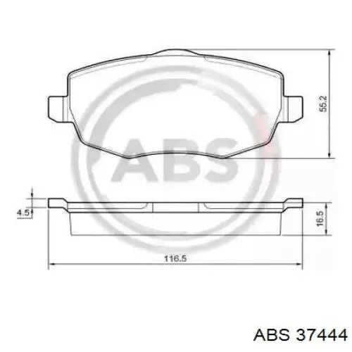 Передние тормозные колодки 37444 ABS