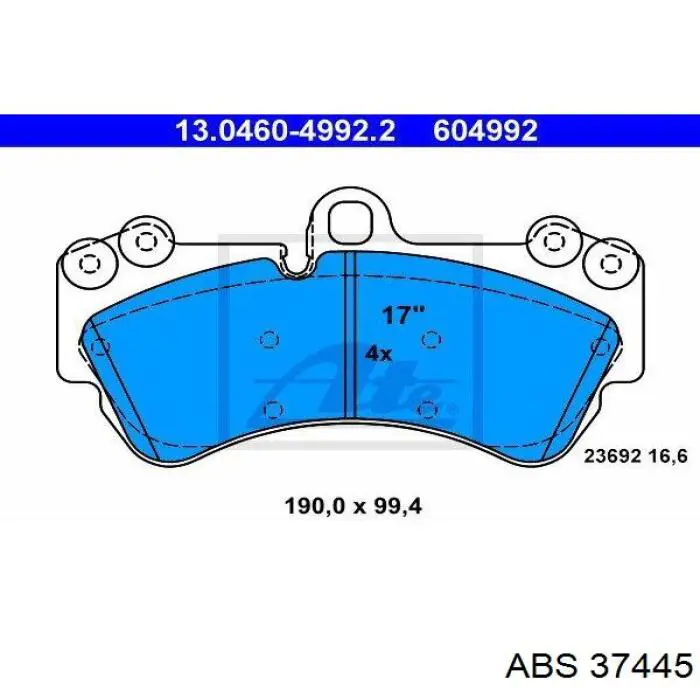 Купить 37445 ABS Колодки тормозные