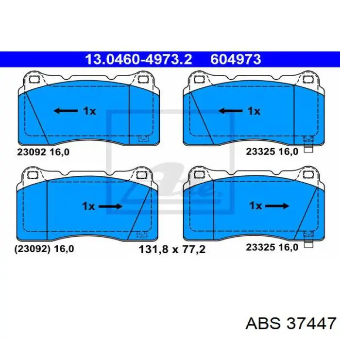 Колодки ABS 37447 цена, от 51.27 USD