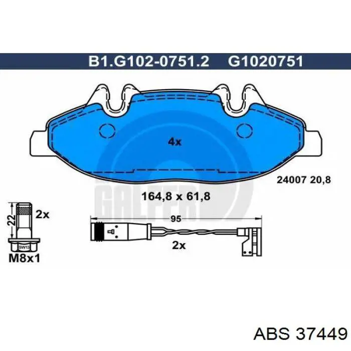 Купить 37449 ABS Колодки тормозные