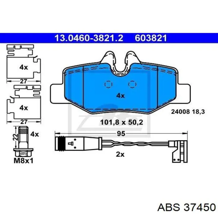 Колодки дисковые  ABS 37450 цена, от 16.24 USD