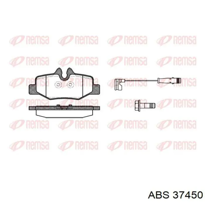 Купить 37450 ABS Колодки тормозные задние, дисковые