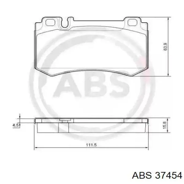 Задние тормозные колодки 37454 ABS