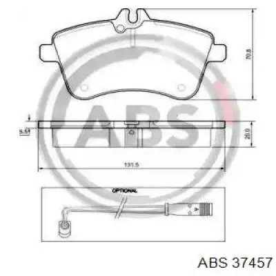 Передние тормозные колодки 37457 ABS