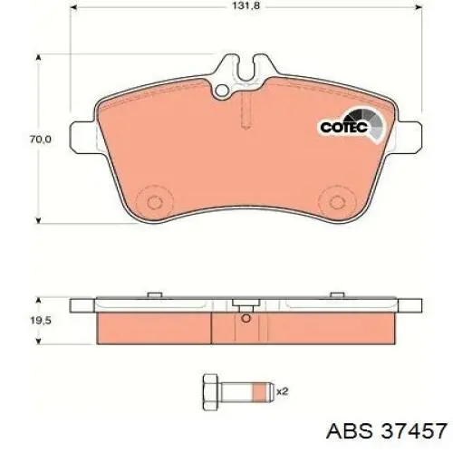 Pastillas de freno delanteras 37457 ABS