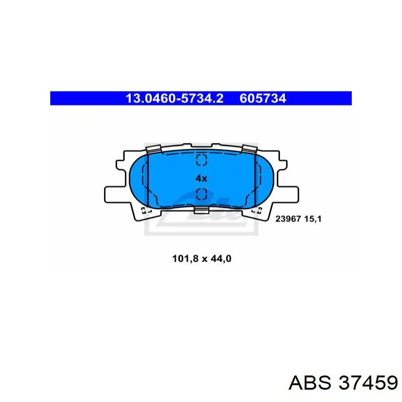 Колодки дисковые  ABS 37459 цена, от 16.74 USD