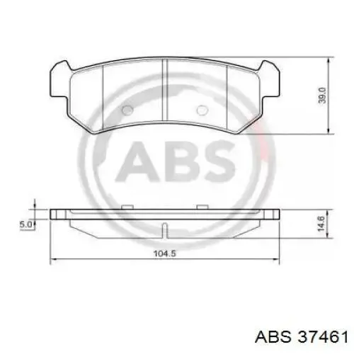 Колодки гальмові задні, дискові 37461 ABS
