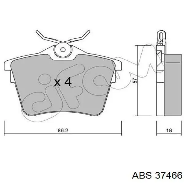 Колодки дисковые  ABS 37466 цена, от 14.85 USD
