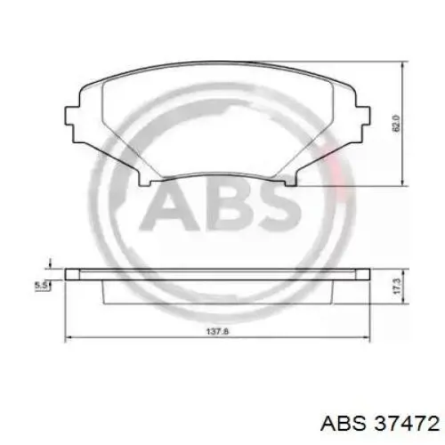 Передние тормозные колодки 37472 ABS