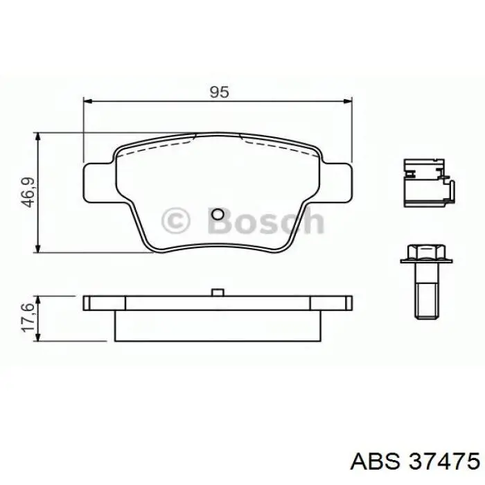 Задние тормозные колодки 37475 ABS