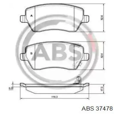 Передние тормозные колодки 37478 ABS