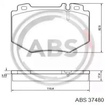 Передние тормозные колодки 37480 ABS