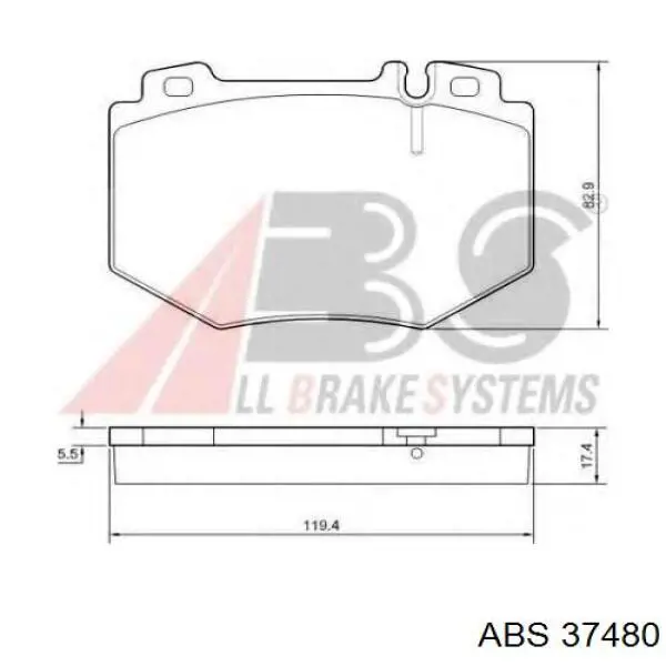Колодки ABS 37480 цена, от 31.59 USD