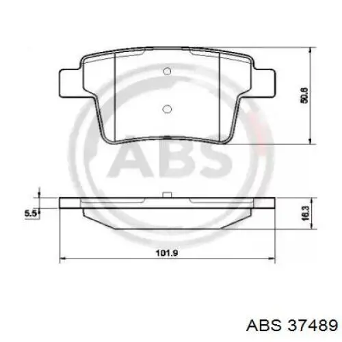 Задние дисковые колодки ABS 37489