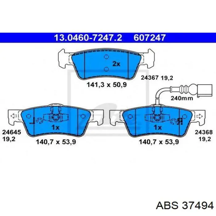 Колодки дисковые  ABS 37494 цена, от 19.22 USD