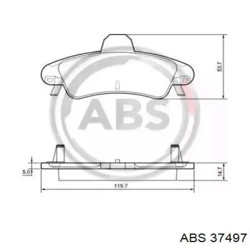 Задние тормозные колодки 37497 ABS