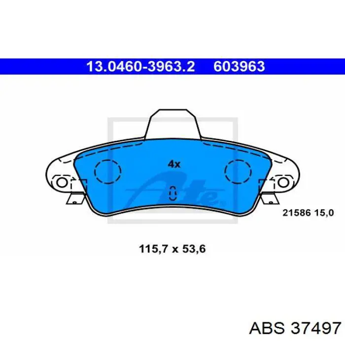 Колодки дисковые  ABS 37497 цена, от 16.88 USD