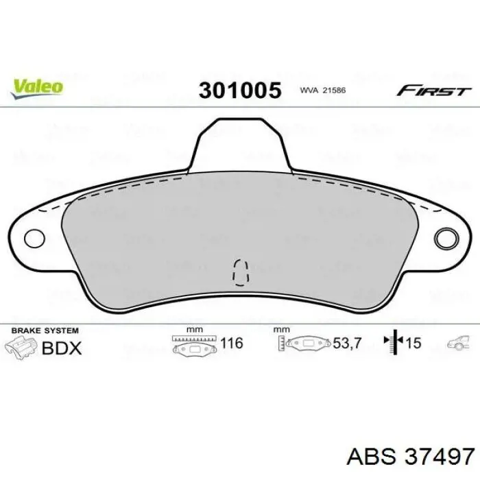 Купить 37497 ABS Колодки тормозные задние, дисковые