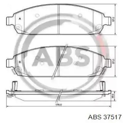 Передние тормозные колодки 37517 ABS