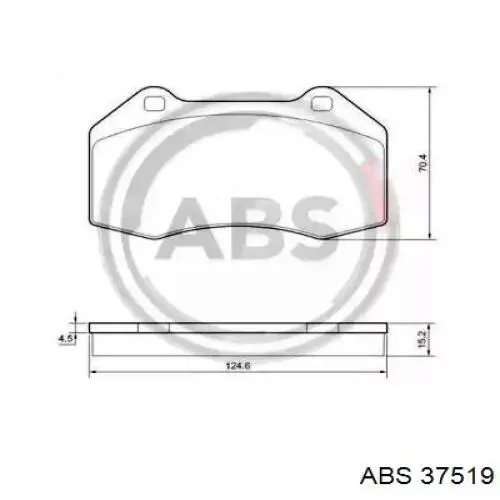 Передние тормозные колодки 37519 ABS