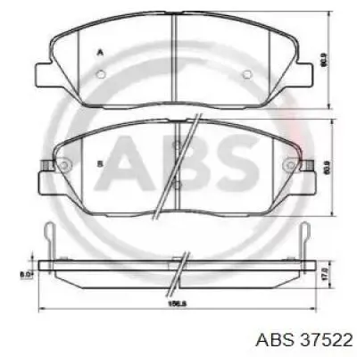 Передние тормозные колодки 37522 ABS