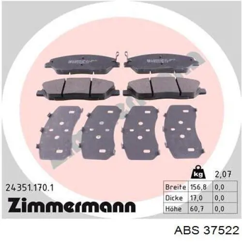 Купить 37522 ABS Колодки тормозные