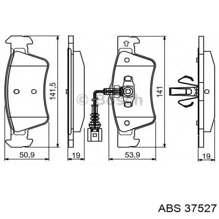 Задние тормозные колодки 37527 ABS