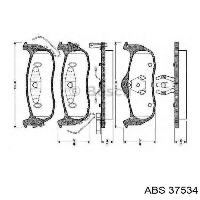 Купить 37534 ABS Колодки тормозные задние, дисковые