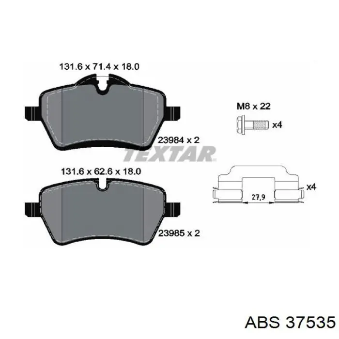 Колодки ABS 37535 цена, от 32.11 USD
