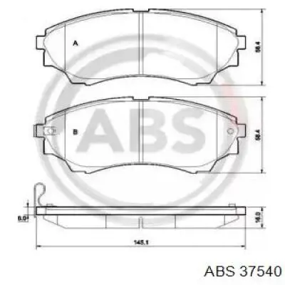 Передние тормозные колодки 37540 ABS