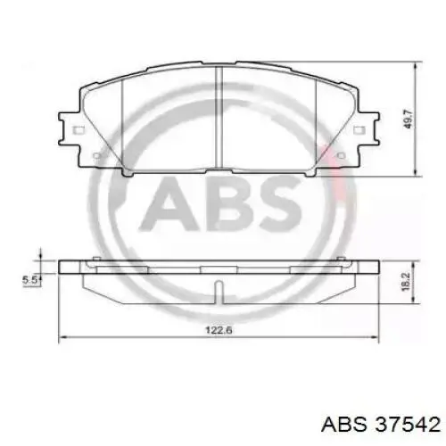 Передние тормозные колодки 37542 ABS