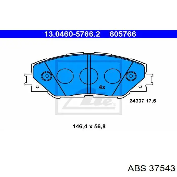Pastillas de freno delanteras 37543 ABS