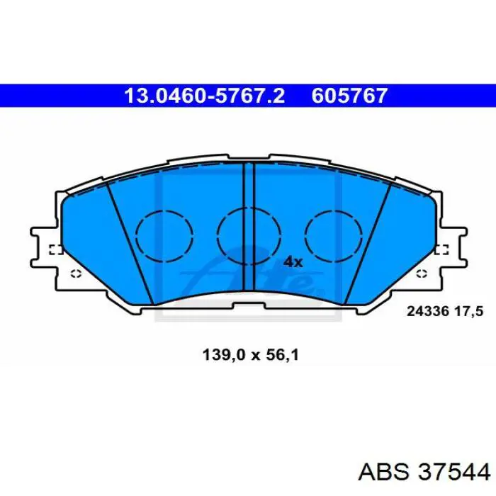 Передние тормозные колодки 37544 ABS