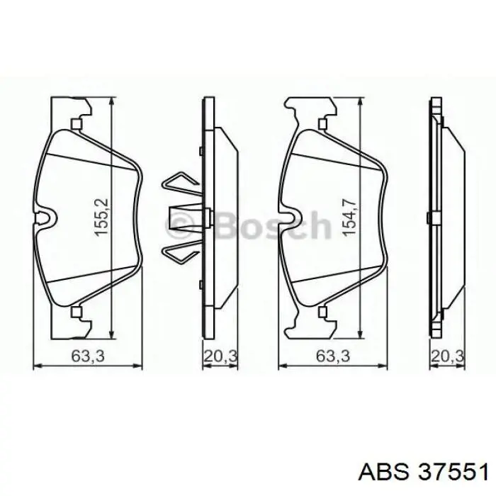 Передние тормозные колодки 37551 ABS