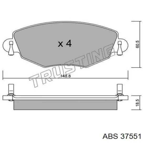 Колодки ABS 37551 цена, от 29.40 USD