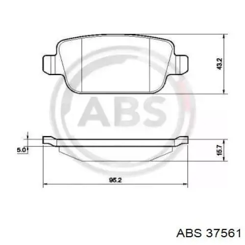 Колодки дисковые  ABS 37561 цена, от 18.41 USD