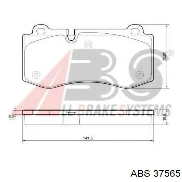 Купить 37565 ABS Колодки тормозные