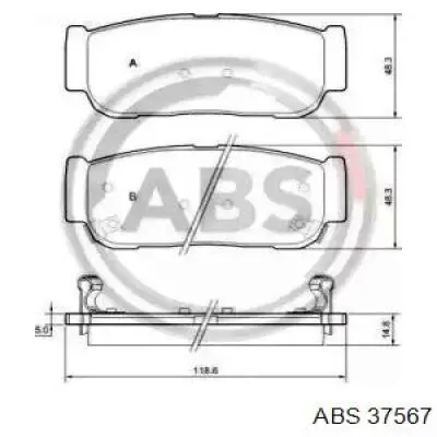 37567 ABS колодки тормозные задние дисковые