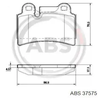 Задние тормозные колодки 37575 ABS