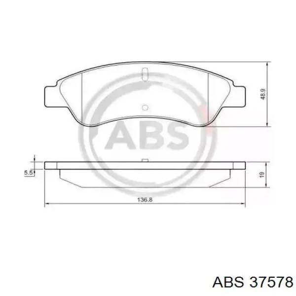 Купить 37578 ABS Колодки тормозные задние, дисковые