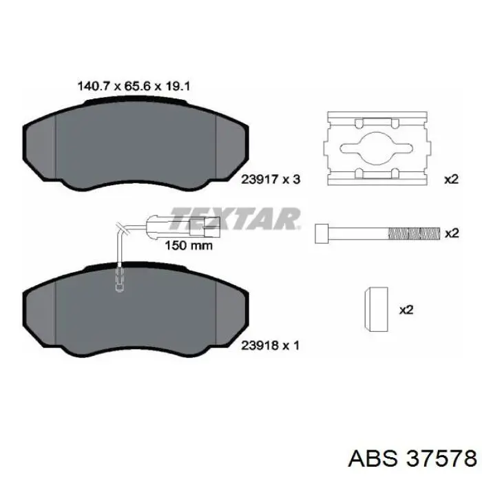 Колодки дисковые  ABS 37578 цена, от 15.22 USD
