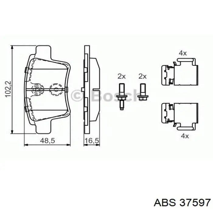 Задние тормозные колодки 37597 ABS