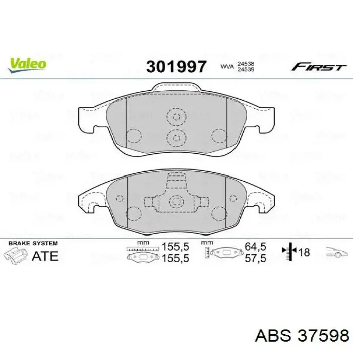 Колодки ABS 37598 цена, от 16.54 USD