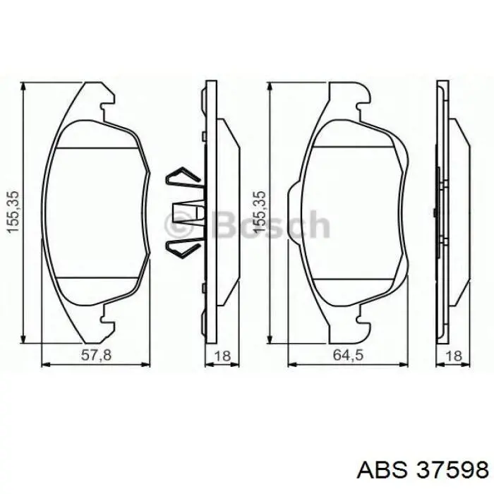 Купить 37598 ABS Колодки тормозные