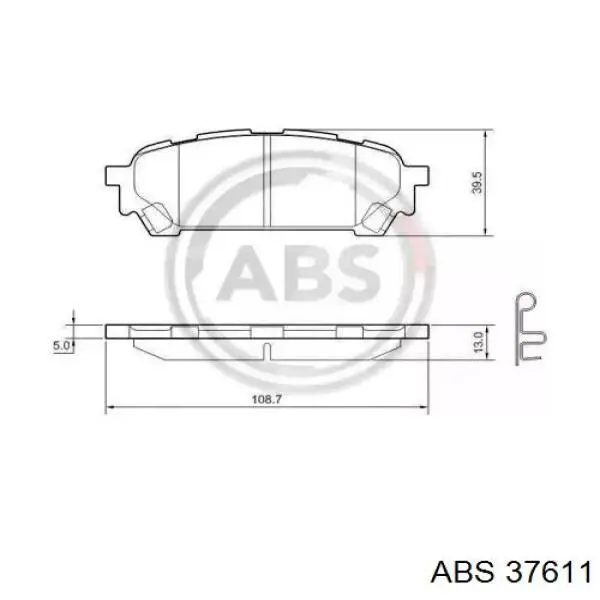 Задние тормозные колодки 37611 ABS