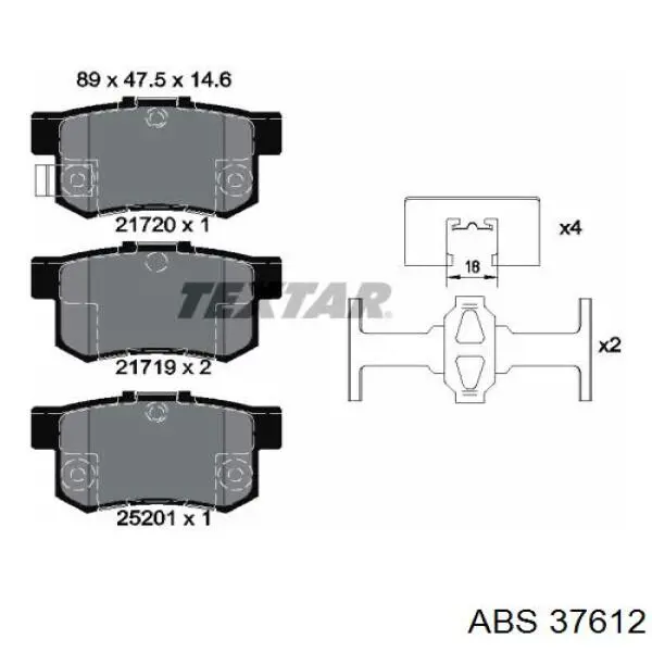 Колодки ABS 37612 цена, от 24.37 USD